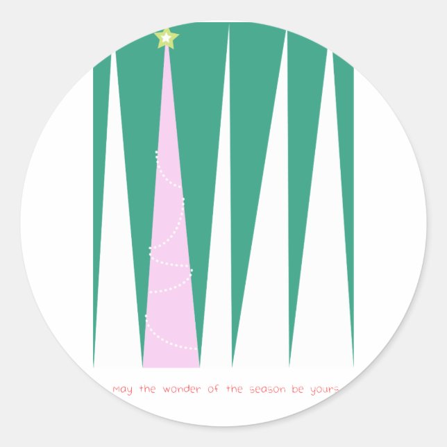 Sticker Rond Merveilleuse de la saison Arbre de Noël (Devant)