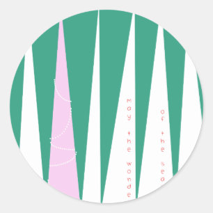 Sticker Rond Merveilleuse de la saison Arbre de Noël