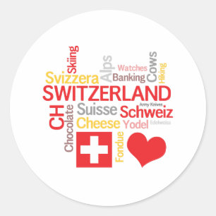 Sticker Rond Mes affaires suisses préférées amusantes