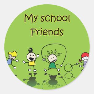 Sticker Rond Mes amis de l'école