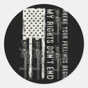 Sticker Rond Mes droits ne s'arrêtent pas là où vos sentiments 