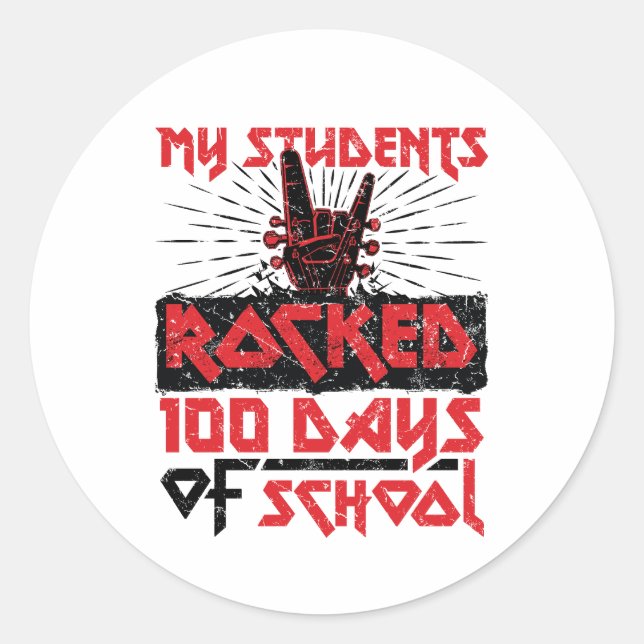 Sticker Rond Mes élèves ont fait 100 jours de professeur (Devant)