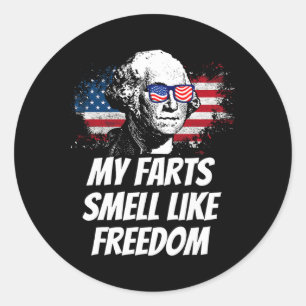 Sticker Rond Mes farts sentent la liberté drôle 4 juillet Georg