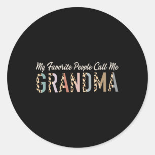 Sticker Rond Mes Gens Favoris M'Appelent Cadeaux Grand-Mère Leo