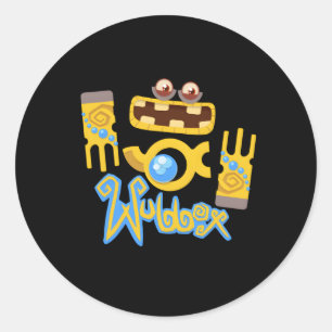 Sticker Rond Mes Monstres Chantant Wubbox Bleu Petit