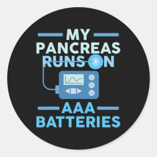Sticker Rond Mes Pancréas Fonctionne Sur Les Batteries AAA Type