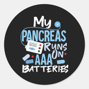 Sticker Rond Mes Pancréas Fonctionne Sur Les Batteries AAA Type