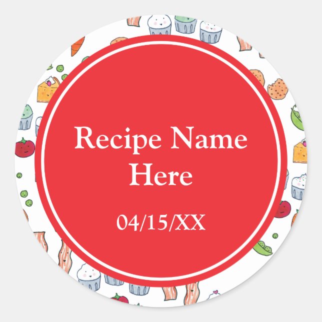 Sticker Rond Mes recettes de famille (Devant)