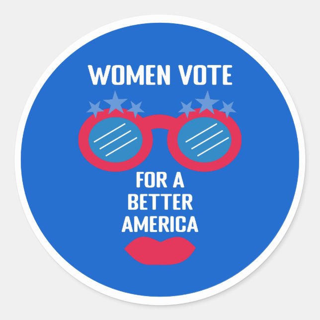 Sticker Rond Message de campagne électorale des femmes (Devant)