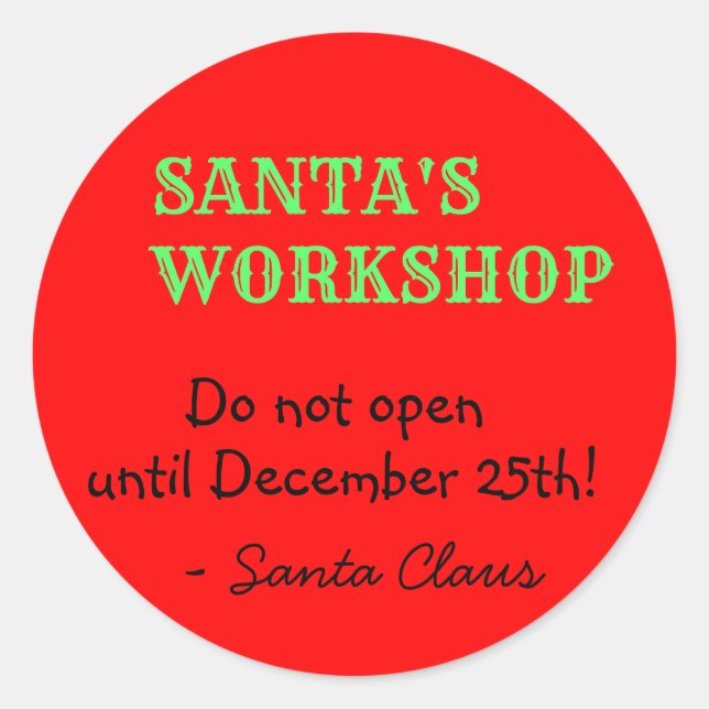Sticker Rond Message personnalisé du Père Noël (Devant)
