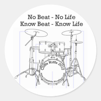 Sticker Rond Message positif pour les batteurs, les musiciens, 