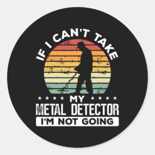Sticker Rond Métal Détection Chasseur de trésor Vintage Métal D