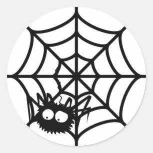 Sticker Rond Mete Halloween Spider Web