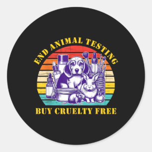 Sticker Rond Mettez Fin Aux Tests Sur Les Animaux Achetez Sans 