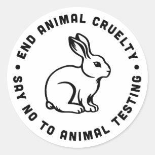 Sticker Rond Mettre fin à la cruauté envers les animaux contre 