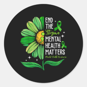 Sticker Rond Mettre fin à la stigmatisation santé mentale S sen