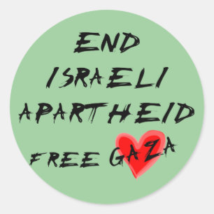 Sticker Rond Mettre fin à l'apartheid israélien Libérer Gaza