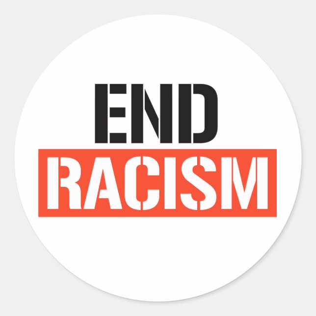 Sticker Rond Mettre fin au racisme (Devant)