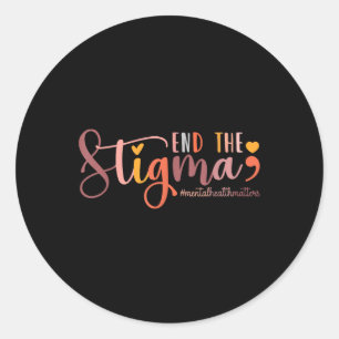 Sticker Rond Mettre fin au Semicolon de sensibilisation à la sa