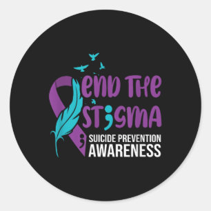Sticker Rond Mettre un terme à la stigmatisation, la prévention