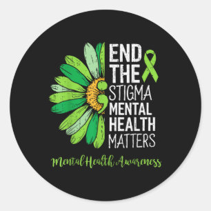 Sticker Rond Mettre un terme à la stigmatisation santé mentale 