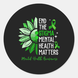 Sticker Rond Mettre un terme à la stigmatisation santé mentale