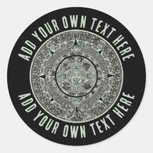 Sticker Rond Mexicaine Aztec Sun Stone Maya Calendrier 1