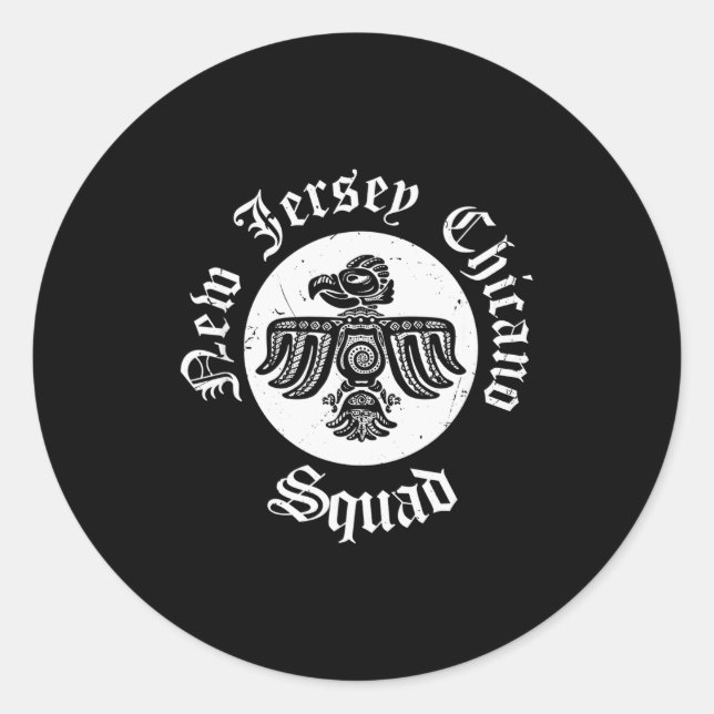 Sticker Rond Mexican Eagle Apparel Men Latino Clothing New Jers (Devant)