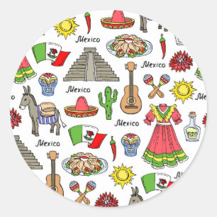 Sticker Rond Mexico  