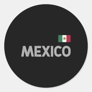 Sticker Rond Mexique Vintage Mexicaine Flag Pride Casquette Jer
