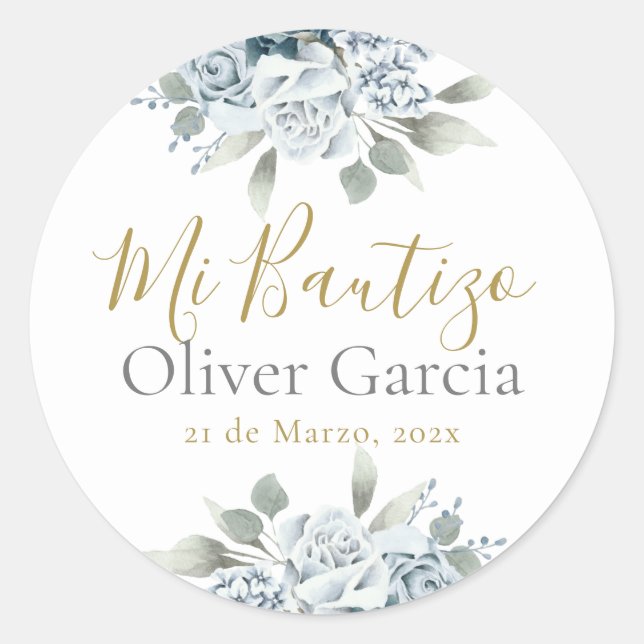 Sticker Rond Mi Bautizo (Devant)