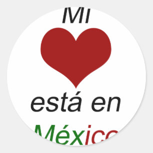 Sticker Rond Mi Corazon Esta En Mexico