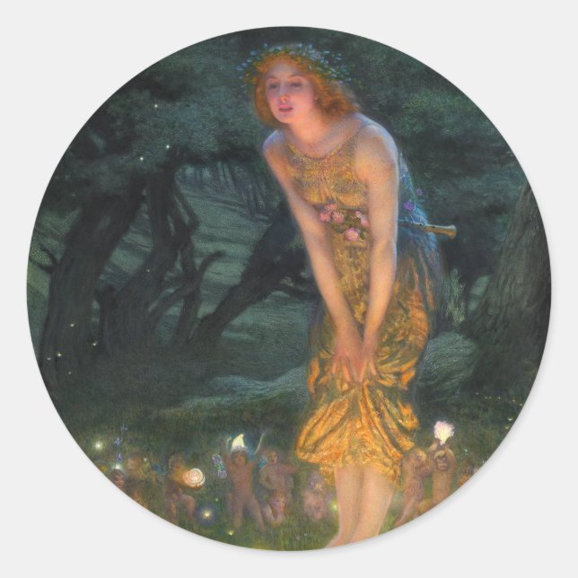 Sticker Rond Mi-été Eve c. 1908 par Edward Robert Hughes (Devant)