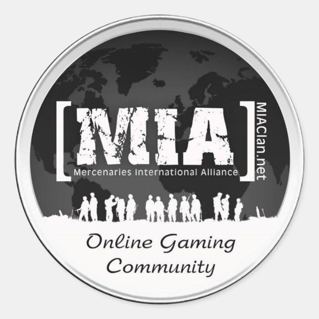 Sticker Rond MIAClan.net Décalages de haute qualité blanc/noir (Devant)