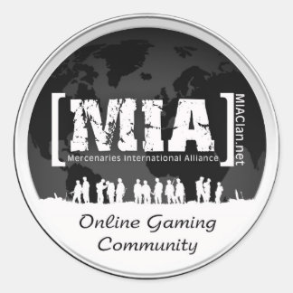Sticker Rond MIAClan.net Décalages de haute qualité blanc/noir
