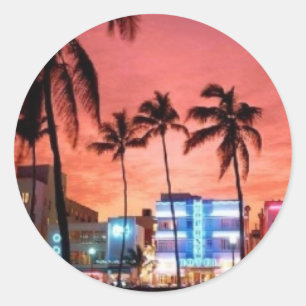 Sticker Rond Miami Beach, Floride