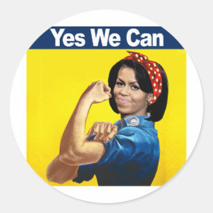 Sticker Rond MICHELLE LE RIVETER - OUI NOUS POUVONS.png