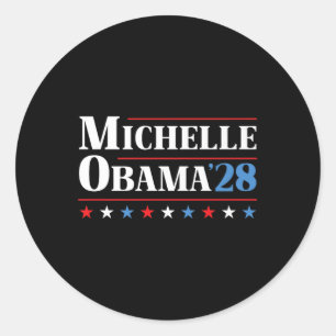 Sticker Rond Michelle Obama 2028 Pour Président Premium