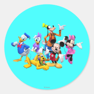 Sticker Rond Mickey & Friends Clubhouse