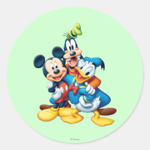 Sticker Rond Mickey & Friends Group Hug