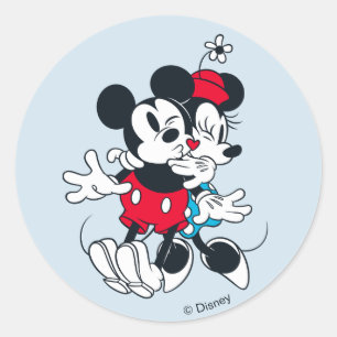 Sticker Rond Mickey & Minnie Amour Éternel