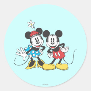 Sticker Rond Mickey & Minnie Couple Classique