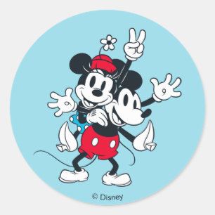 Sticker Rond Mickey & Minnie Deux de la même veine