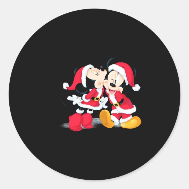Sticker Rond Mickey Minnie Jingle Bell Fun  (Devant)