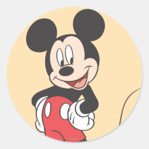Sticker Rond Mickey moderne Mains sur les hanches de côté