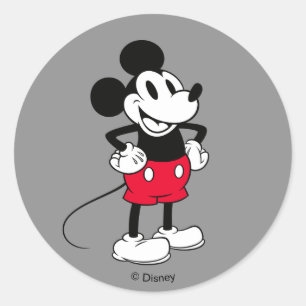 Sticker Rond Mickey Mouse Classique   Un Vrai Original