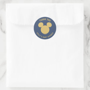 Sticker Rond Mickey Mouse Gold Confetti Baby shower