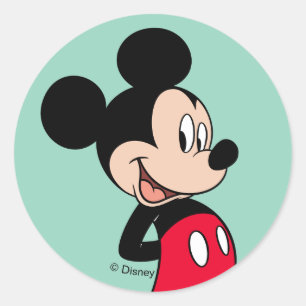 Sticker Rond Mickey Mouse Mains Derrière Le Dos