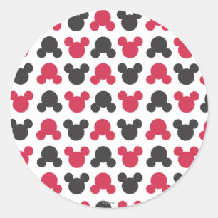 Sticker Rond Mickey Mouse   Motif noir et rouge