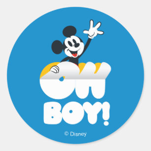 Sticker Rond Mickey Mouse Oh Boy! Enlever
